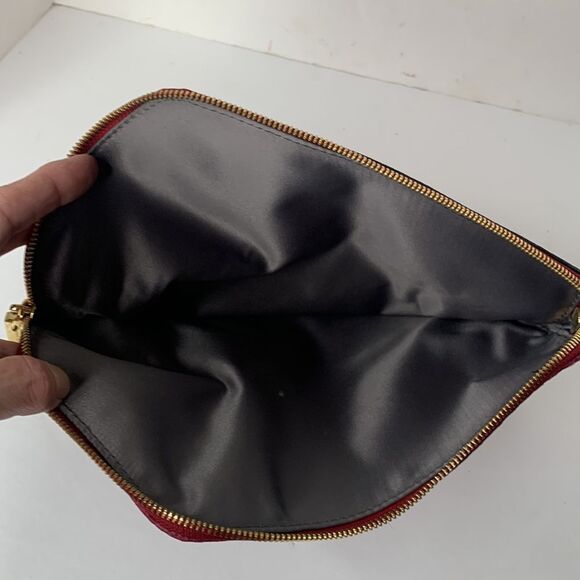 Henri Bendel red woven leather clutch envelope chain bag - Picture 9 of 11